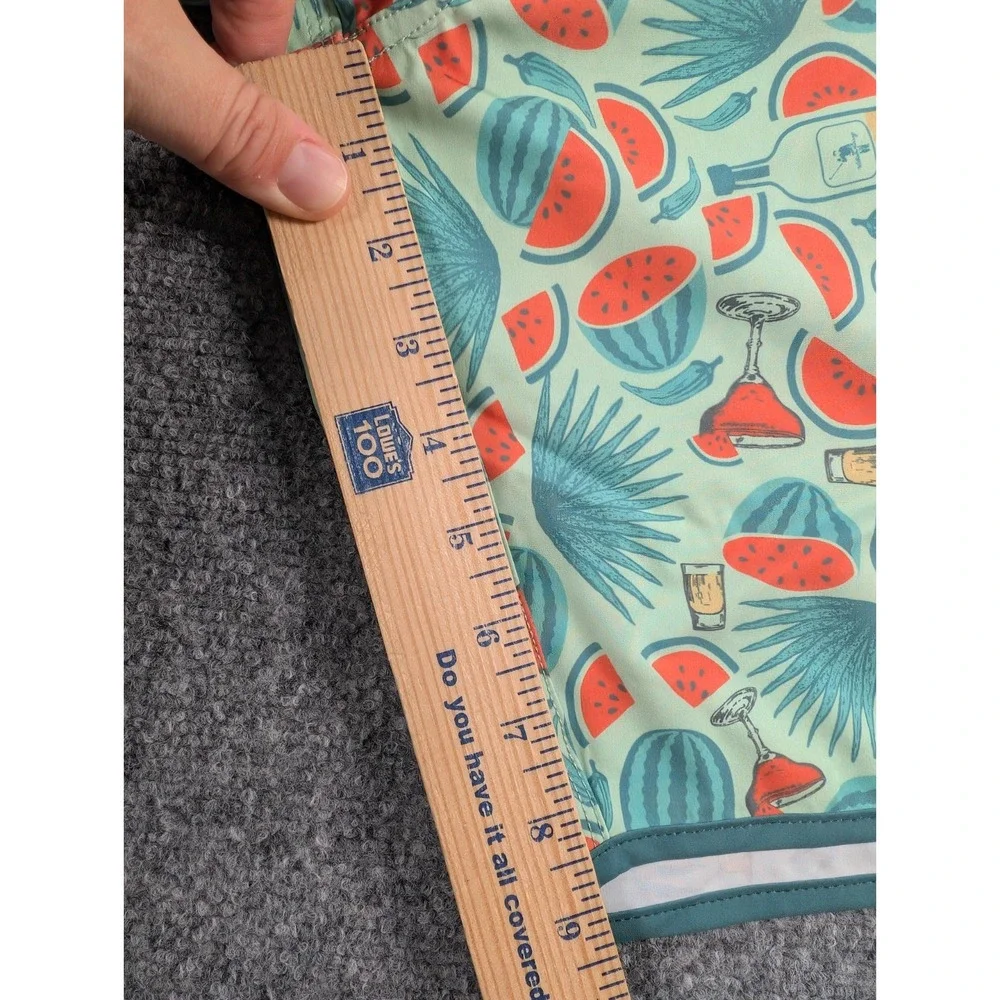 William Murray Boardshorts Mens 32 Green Watermelon Cocktail All Over Print NWT.